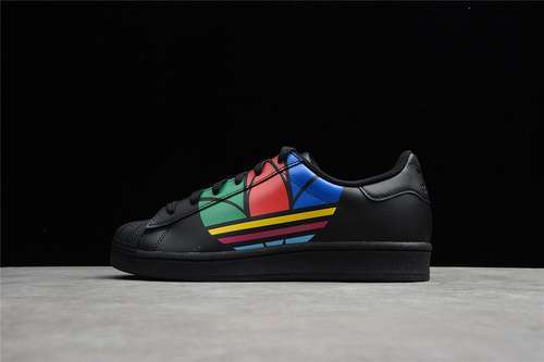 【280】[FU9518]-[SUPERSTAR PURE SHOES CORE BLACK/CORE BLACK/MULTI-COLOR]-[WOMAN:35-39]-[MAN:40-45]