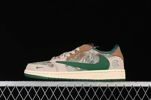 【360】[JH6088-611]-[TRAVIS SCOTT X FRAGMENT DESIGN X AIR JORDAN 1 LOW OG SP GREY/BROWN/GREEN]-[36-45]