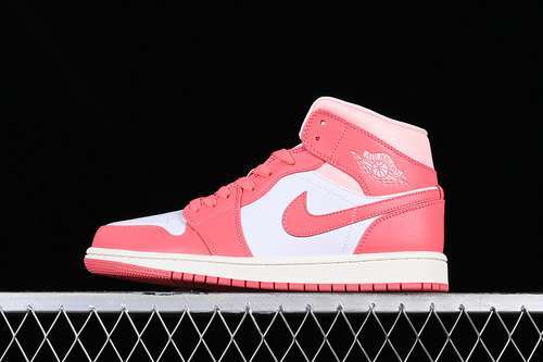 【300】[BQ6472-186]-[AIR JORDAN 1 MID WHITE/PINK]-[WOMAN:36-39]-[MAN:40-46]