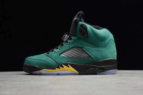 【430】[454803-535]-[AIR JORDAN 5 RETRO OREGON DUCKS BLACK/APPLE GREEN-YELLOW STRIKE]