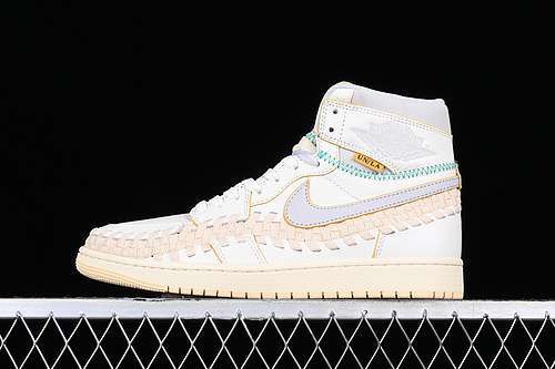 【680】[FD2565-100]-[UNION AIR JORDAN 1 HIGH OG WOVEN WHITE/GREY/YELLOW]-[MAN:40-48]