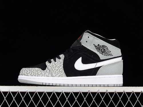 【320】[DM1200-016]-[AIR JORDAN 1 MID SE ELEPHANT TOE BLACK/WHITE/LIGHT SMOKE GREY/UNIVERSITY RED]