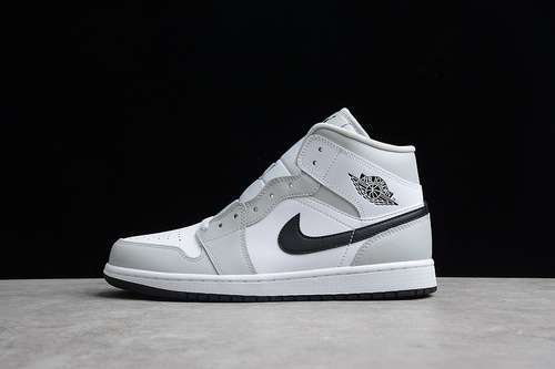 【360】[BQ6472-015]-[CJ AIR JORDAN 1 MID WHITE/LIGHT SMOKE GREY/BLACK]-[WOMAN:35.5-39]-[MAN:40-45]
