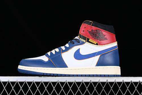 【360】[BV1300-146]-[AIR JORDAN 1ｕｎｉｏｎWHITE/BLACK/RED/BLUE]-[MAN:40-47.5]