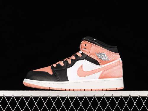 【340】[DM9077-108]-[AIR JORDAN 1 MID GS WHITE/BLACK/LIGHT MADDER ROOT]-[WOMAN:35.5-40]