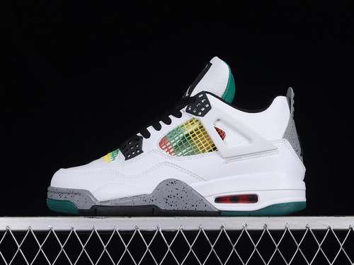 【340】[AQ9129-100]-[AIR JORDAN 4 RETRO RASTA WHITE/UNIVERSITY RED/LUCID GREEN/BLACK]-[MAN:40-48]