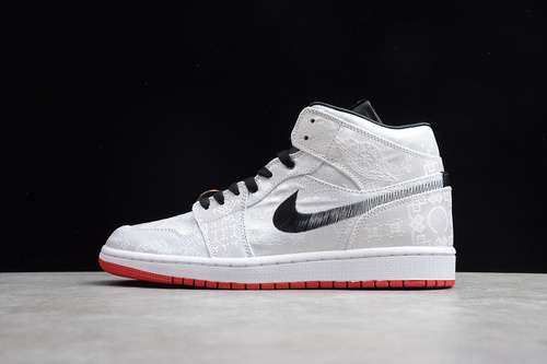 【360】[GZ CU2804-100]-[ST CLOT X AIR JORDAN 1 MID FEARLESS WHITE/BLACK-RED]-[MAN:40-46]