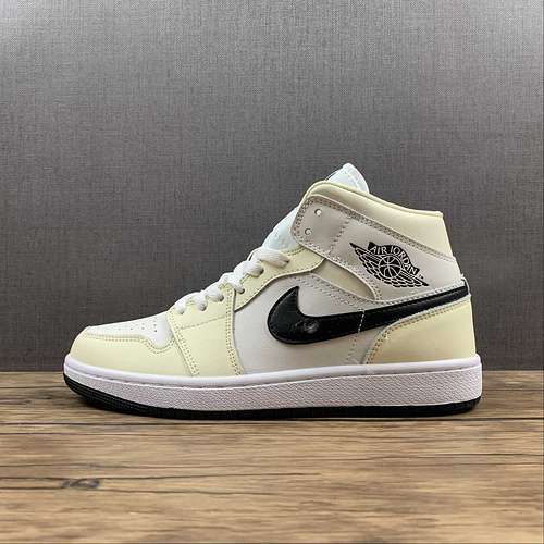 【320】[BQ6472-121]-[AIR JORDAN 1 MID COCONUT MILK/BLACK-SUMMIT WHITE-WHITE]-[WOMAN:36-39]-[MAN:40-46]