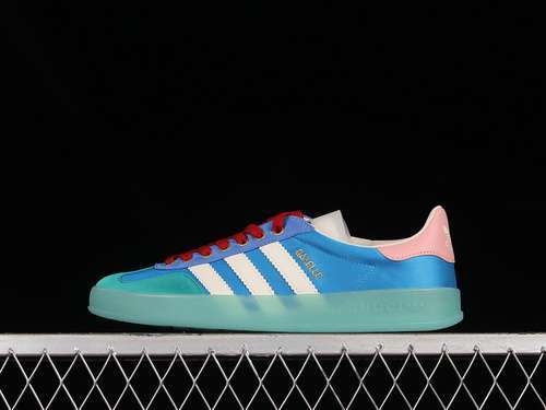 【430】[103660]-[GU*CCI X GAZELLE SHOES BLUE/GREEN/CLOUD WHITE-PINK]-[WOMAN:36-39]-[MAN:40-45]