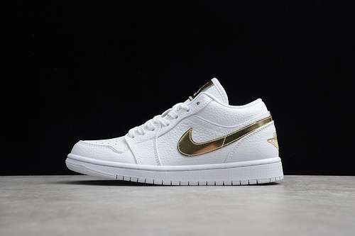 【300】[CZ4776-100]-[AIR JORDAN 1 LOW WHITE/METALLIC GOLD]-[WOMAN:36-39]-[MAN:40-47]