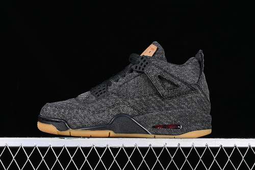 【430】[AQ9103-001]-[LEVI S X AIR JORDAN 4 RETRO GS BLACK/BLACK-BLACK]-[MAN:40-47.5]