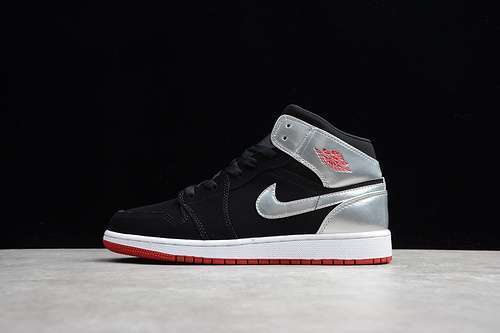 [554724-057]-[AIR JORDAN 1 MID JOHNNY KILROY BLACK/GYM RED]-[WOMAN:36-39]-[MAN:40-47.5]