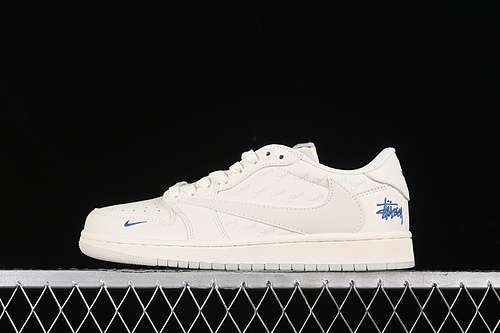 【360】[LJ5188-013]-[TRAVIS SCOTT X FRAGMENT DESIGN X AIR JORDAN 1 LOW OG SP OFF WHITE/BLUE]-[36-45]