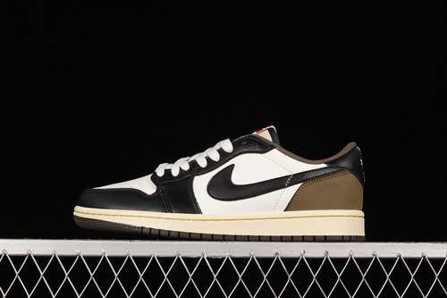 【300】[CQ4277-105]-[TRAVIS SCOTT X AIR JORDAN 1 LOW DARK MOCHA/WHITE/BLACK]-[WOMAN:36-39]-[MAN:40-46]