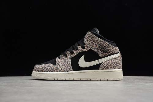 【360】[BQ6931-021]-[AIR JORDAN 1 MID SE LEOPARD BLACK/PALE IVORY-DESERT ORE]-[WOMAN:35.5-39]