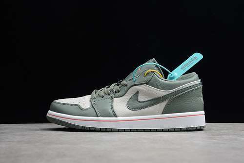 [553558-121]-[AIR JORDAN 1 LOW WHITE/HYPER CRIMSON-LIGHT BONE-VINTAGE LICHEN]-[MAN:40-45]-[1.1-110]