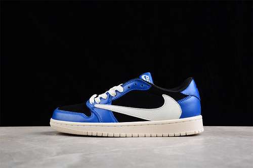【300】[DM7866-225]-[FRAGMENT X TRAVIS SCOTT X AIR JORDAN 1 LOW WHITE/BLACK/BLUE]-[UNSIZE:36-46]