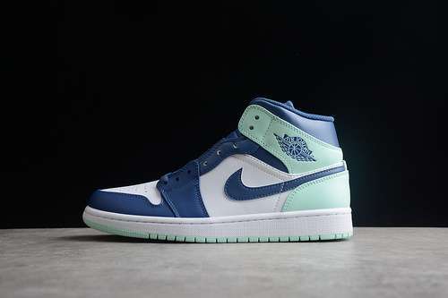【340】[554724-413]-[CJ AIR JORDAN 1 MID MYSTIC NAVY/MINT FOAM/WHITE]-[MAN:40-45]