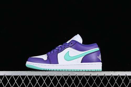 【260】[HJ9013-550]-[AIR JORDAN 1 LOW HORNETS PSYCHIC PURPLE/HYPER JADE/WHITE/CONE]-[UNISEX:36-46]