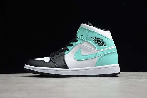 【340】[554724-132]-[AIR JORDAN 1 MID WHITE/BLACK-ISLAND GREEN]-[WOMAN:36-39]-[MAN:40-47]