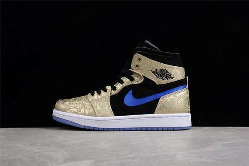 【400】[DQ0659-700]-[AIR JORDAN 1 ZOOM COMFORT GOLD LASER BLACK/GOLD/BLUE-WHITE]-[UNSIEX:36-46]