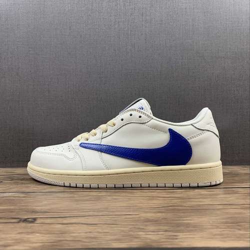 【300】[DM7866-168]-[TRAVIS SCOTT X FRAGMENT DESIGN X AIR JORDAN 1 LOW WHITE/WHITE/BLUE]