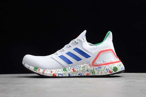 【340】[FX8889]-[ULTRABOOST 20 SHOES CLOUD WHITE/TEAM ROYAL BLUE/GREEN]-[MAN:39-45]