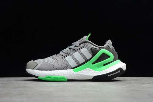 【300】[FW4825]-[DAY JOGGER SHOES LIGHT GREY/CLOUD WHITE/GREEN-BLACK]-[UNISEX:36-45]