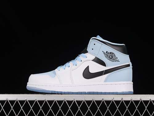 【320】[DV1308-104]-[AIR JORDAN 1 MID SE WHITE/ICE BLUE/BLACK]-[WOMAN:36-39]-[MAN:40-46]