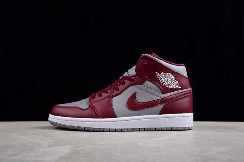 【320】[DQ8426-615]-[AIR JORDAN 1 MID CHERRYWOOD RED/CEMENT GREY/WHITE]-[WOMAN:36-39]-[MAN:40-46]