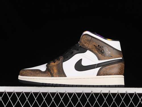 【340】[DQ8417-071]-[AIR JORDAN 1 MID WEAR AWAY BLACK/TAXI-WHITE-SAIL]-[WOMAN:36-39]-[MAN:40-46]