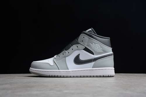 【360】[554724-078]-[AIR JORDAN 1 MID LIGHT SMOKE GREY/WHITE/ANTHRACITE]-[MAN:40-46]