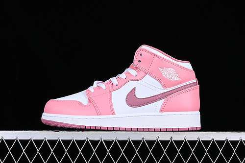 【340】[BQ8423-616]-[AIR JORDAN 1 MID GS VALENTINE S DAY 2023 CORAL CHALK/DESERT BERRY/WHITE]