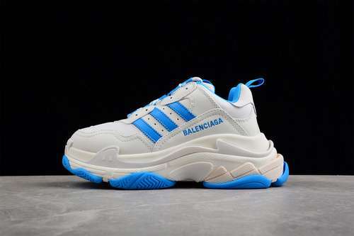【550】[W2RB10562]-[BA*LEN*CIAGA TRIPLE S SNEAKERS X AD WHITE/WHITE/BLUE]-[WOMAN:35-39]-[MAN:40-46]