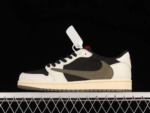 【360】[DZ4137-106]-[TRAVIS SCOTT X AIR JORDAN 1 LOW OG SAIL/UNIVERSITY RED-BLACK-MEDIUM OLIVE]