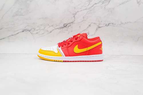 【200】[FY6789-100]-[AIR JORDAN 1 LOW RED/YELLOW/WHITE]-[WOMAN:36-39]-[MAN:40-46]