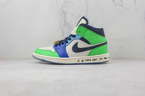 【380】[CQ7629-100]-[MELODY EHSANI X AIR JORDAN 1 MID FEARLESS WHITE/BLACK/HALF BLUE/HABANERO RED]