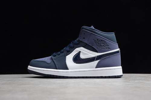 【340】[554724-445]-[GZ AIR JORDAN 1 MID OBSIDIAN/SANDED PURPLE-WHITE]-[UNISEX:36-47.5]