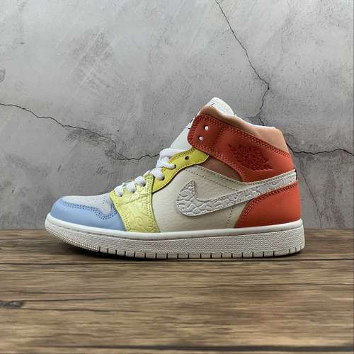 【320】[DJ6908-100]-[AIR JORDAN 1 MID TO MY FIRST COACH SAIL/WHITE-LIGHT CITRON-OPTI YELLOW]