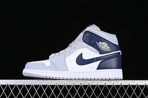 【280】[DQ8426-104]-[AIR JORDAN 1 MID WHITE/WOLF GREY/MIDNIGHT NAVY]-[WOMAN:36-39]-[MAN:40-46]