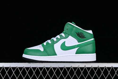 【340】[DQ8423-301]-[AIR JORDAN AJ1 MID LUCKY GREEN/BLACK/WHITE]-[WOMAN:35.5-39]-[MAN:40-46]