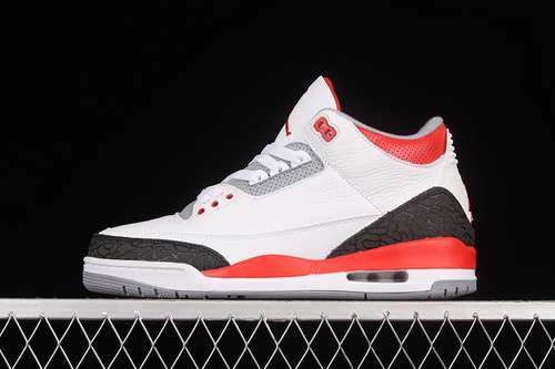 【450】[136064-120]-[AIR JORDAN 3 RETRO WHITE/FIRE RED-NEUTRAL GREY-BLACK]-[WOMAN:36-39]-[MAN:40-46]