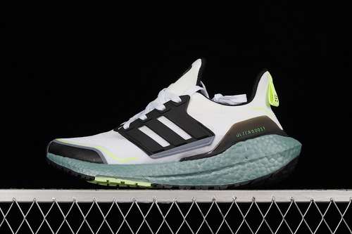 【300】[S23898]-[ULTRABOOST 21 COLD.RDY SHOES CRYSTAL WHITE/CORE BLACK/SIGNAL GREEN]-[UNISEX:36-45]
