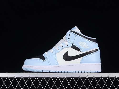 【340】[555112-401]-[AIR JORDAN 1 MID GS ICE BLUE/BLACK/SAIL/WHITE]-[WOMAN:35.5-40]