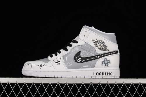 【320】[554724-129]-[AIR JORDAN 1 MID PS5 WHITE/BLACK/LIGHT GREY]-[WOMAN:36-39]-[MAN:40-46]