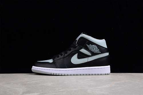 【340】[BQ6472-007]-[AIR JORDAN 1 MID BLACK/BLACK/GREY]-[WOMAN:36-39]-[MAN:40-46]