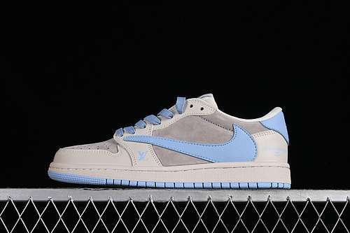 【360】[LX1988-101]-[TRAVIS SCOTT X FRAGMENT DESIGN AIR JORDAN 1 LOW OG SP L*V GREY/BLUE]-[36-45]
