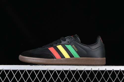 【250】[GX2913]-[SAMBA VEGAN BLACK/GREEN/YELLOW/RED]-[WOMAN:35-39]-[MAN:40-45]