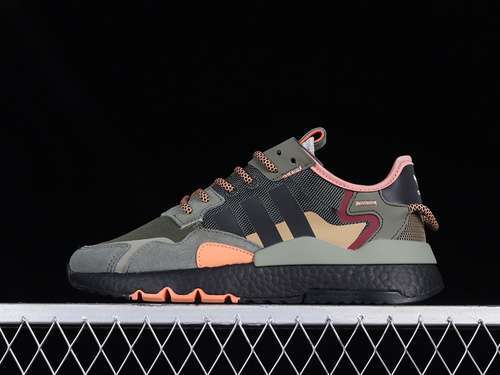 【280】[GY0018]-[NITE JOGGER BOOST SHOES DARK GREEN/ORANGE/BLACK]-[WOMAN:36-39]-[MAN:40-45]