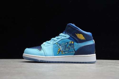 【340】[BV7446-400]-[AIR JORDAN 1 MID GS BLUE VOID/CLEAR-TEAM ROYAL]-[WOMAN:36-40]